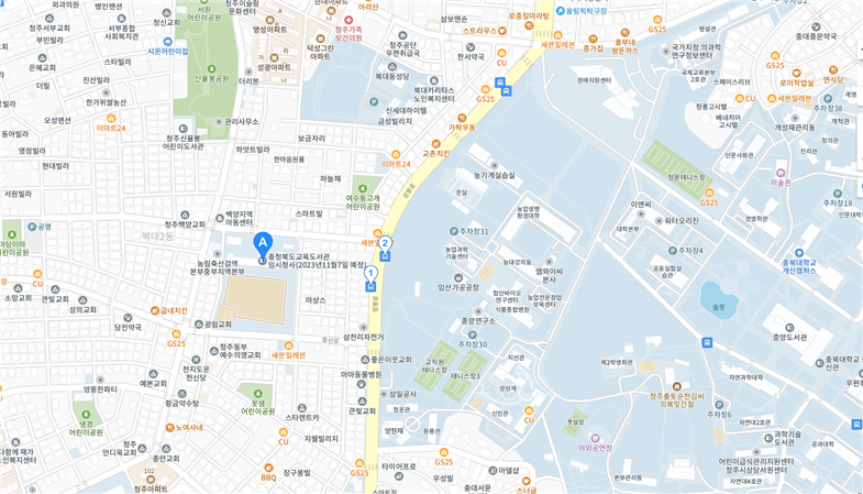충청북도교육도서관 찾아오시는 길 지도